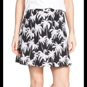 NWT Vince Camuto A-line Skirt Palm Tree Print Black/White Sz 6